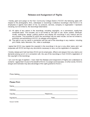 Release and Assignment of Rights