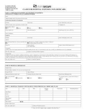 Claim for Hospital Expenses Form