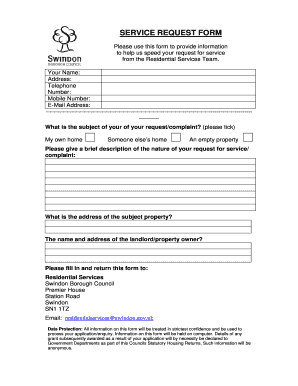 Residential Service Request Form