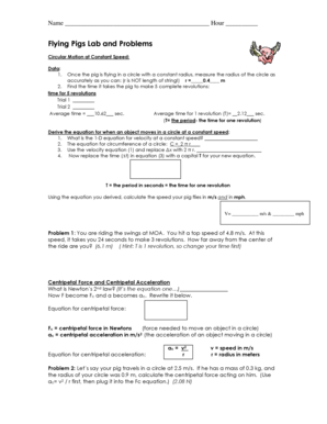 Flying Pigs Lab and Problems