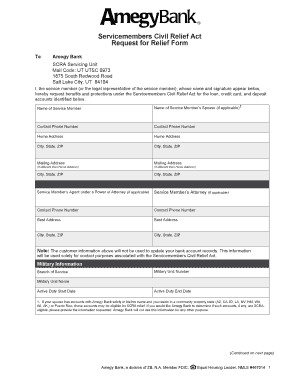 Servicemembers Civil Relief Act Request Form