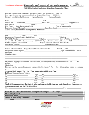 CalWORKs Student Application