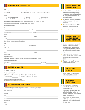 Student Membership Application
