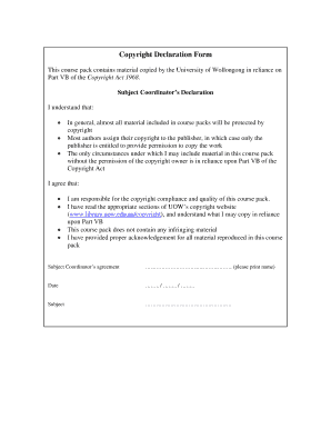 Copyright Declaration Form
