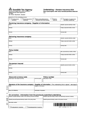 Pension Insurance Undertaking Form