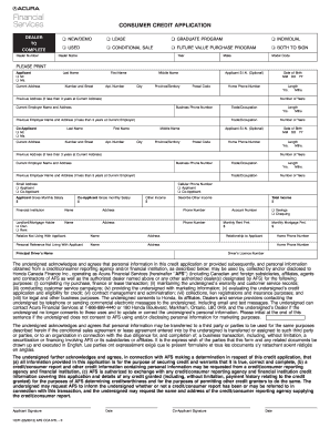 Consumer Credit Application