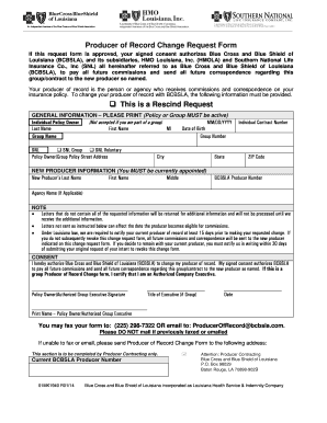 Producer of Record Change Request Form