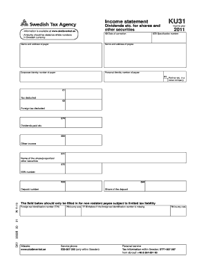 Income Statement KU31