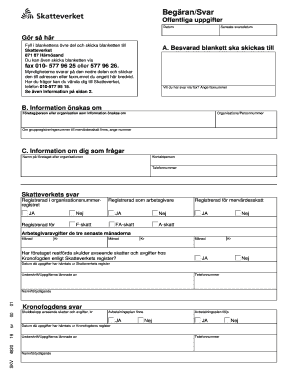Swedish Tax Information Request Form