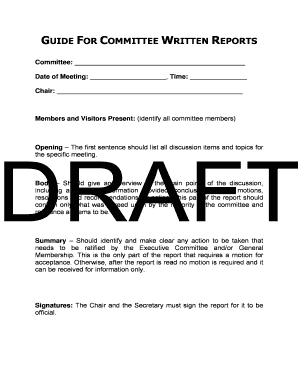 Guide for Committee Written Reports