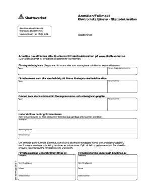 Swedish Tax Declaration Authorization Form