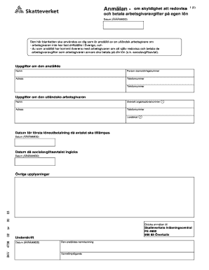 Swedish Employee Tax Declaration Form