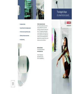 Bosch Sound Projector Information Request Form