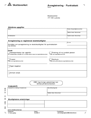 Swedish Tax Deregistration Form