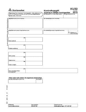 Swedish Tax Form KU32
