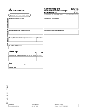 Swedish Tax Form KU18