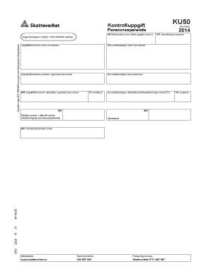 Swedish Pension Savings Tax Form KU50
