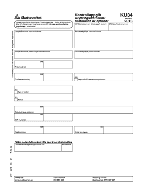 Swedish Tax Form KU34