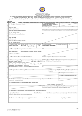 Health Certificate for Bovine Animals