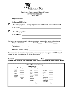 Employee Address and Name Change Form