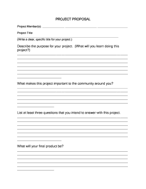 Project Proposal Form