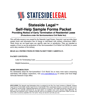 Notice of Early Termination of Residential Lease