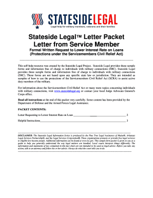 Letter Requesting Lower Interest Rate Under SCRA