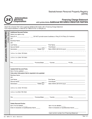 Fillable Online isc Saskatchewan Personal Property Registry - isc Fax