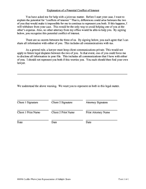 Conflict Waiver for Joint Representation