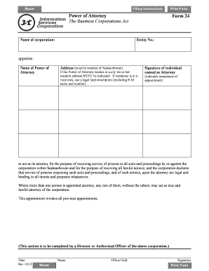 Power of Attorney Form 24