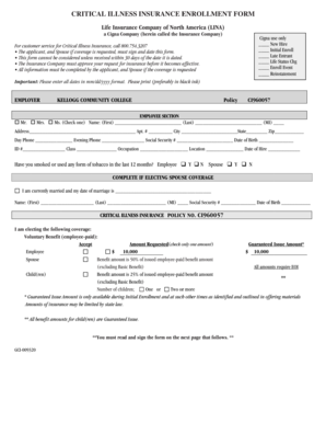 Critical Illness Insurance Enrollment Form