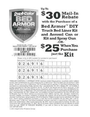 Bed Armor Rebate Form
