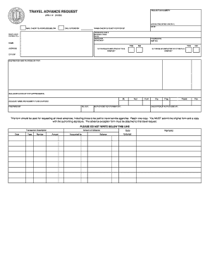 Travel Advance Request Form