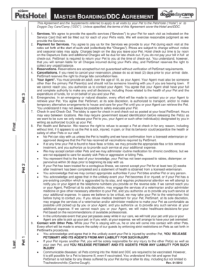 PetSmart Boarding and Day Care Agreement