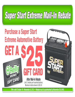 Super Start Extreme Battery Rebate Form