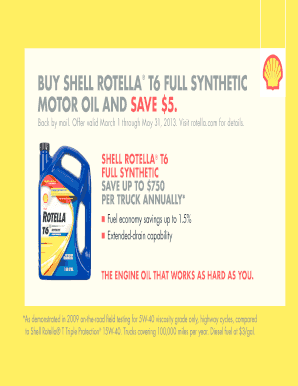 Shell Rotella T6 Rebate Form