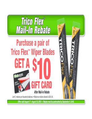 Trico Flex Wiper Blades Mail-In Rebate Form