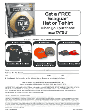 Tatsu Fishing Line Rebate Form