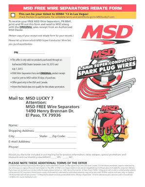MSD Wire Separators Rebate Form
