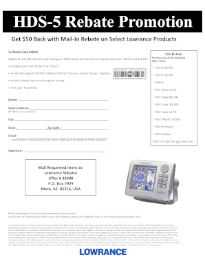 Lowrance HDS-5 Rebate Form