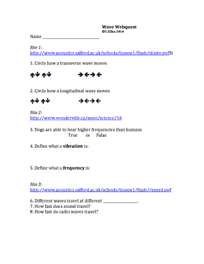Wave Webquest Worksheet