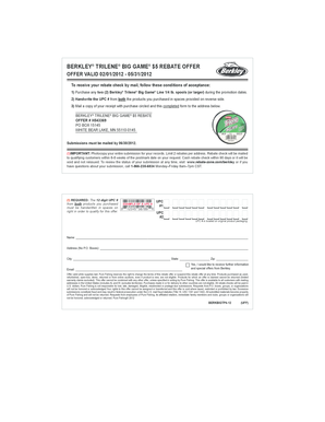 Berkley Trilene Big Game Rebate Form