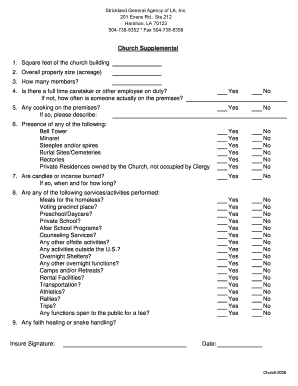 Church Insurance Application