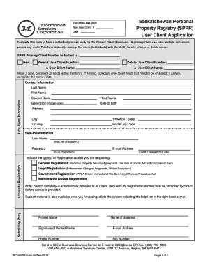 Saskatchewan Personal Property Registry User Client Application