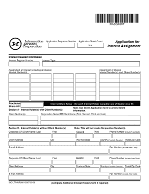 Interest Assignment Application Form