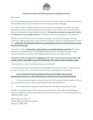 Student Accident Claim Form