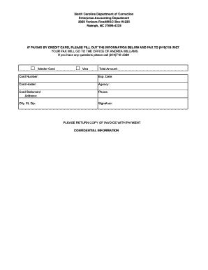 North Carolina Payment Form