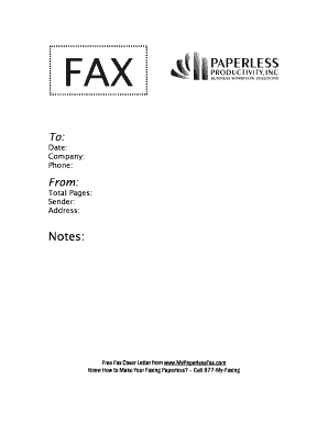 Fax Cover Letter Template