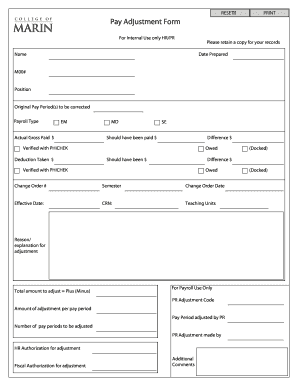 Pay Adjustment Form