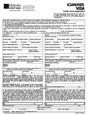 Credit Card Application Form